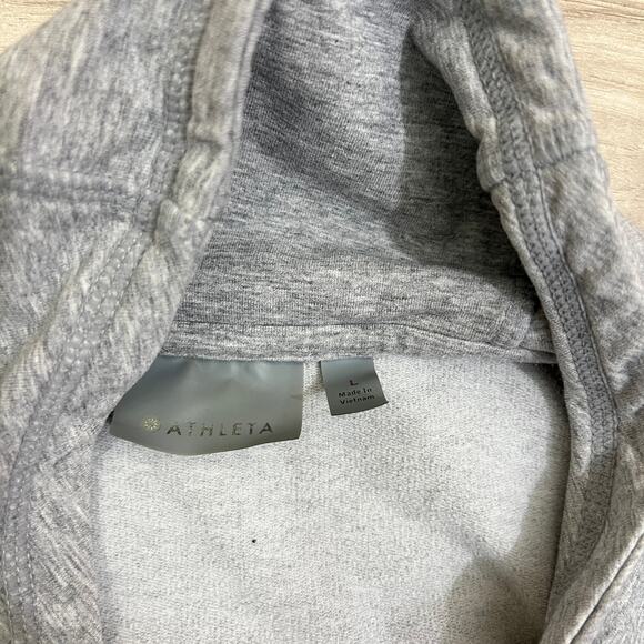 Athleta Gray French Terry Track Pullover Slouchy Cowl Neck Sweatshirt Size L - Picture 10 of 12